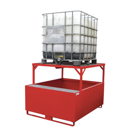 Auffangwanne für Cubitainer - PP 1000 D series - MANERGO - Stahl / mit verzinktem Gitterrost
