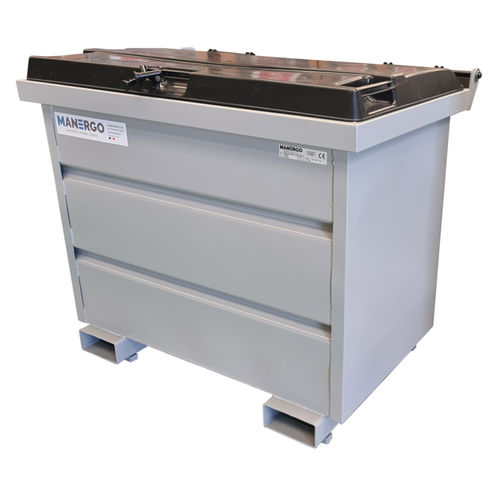 Stahl-Absetzcontainer - BTR1000C - MANERGO - galvanisiertem Stahl / für Kunststoffe