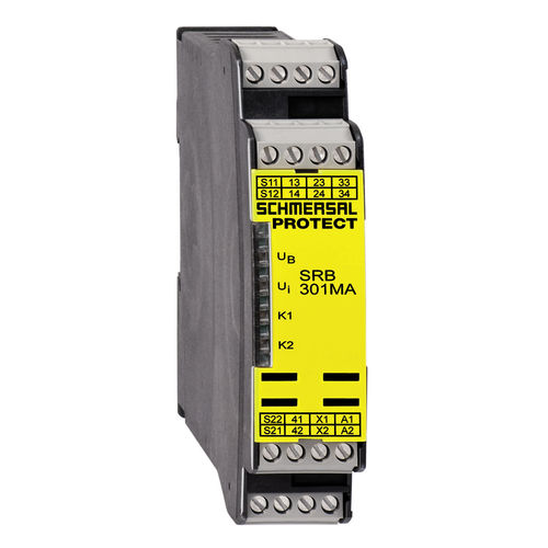 Sicherheitsrelais für Lichtvorhang - SRB301MA-24V - SCHMERSAL - für DIN-Schiene / Einkanal