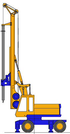 Pfahlbohrgerät - RF4 - MODELCO - auf Rädern / drehbar / hydraulisch