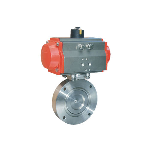 Absperrklappe - D671X-10P/R, DNV, CE - Zhejiang Kangsaite Valve Co., Ltd. - pneumatisch gesteuert / für Hochvakuum