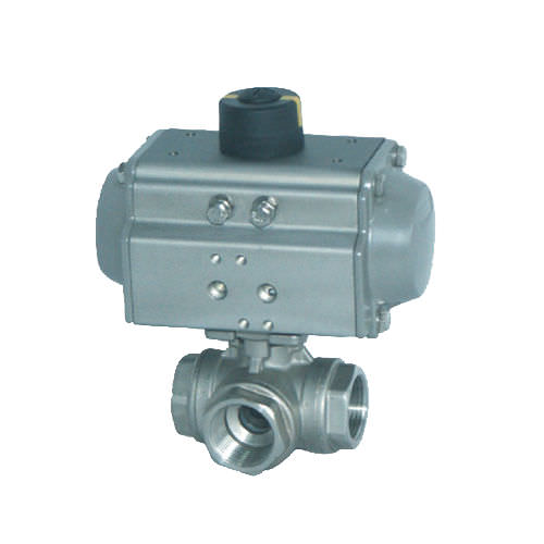 Kugelventil - Q614(5)F-16P/R, DNV, CE - Zhejiang Kangsaite Valve Co., Ltd. - pneumatisch gesteuert / 3-Wege