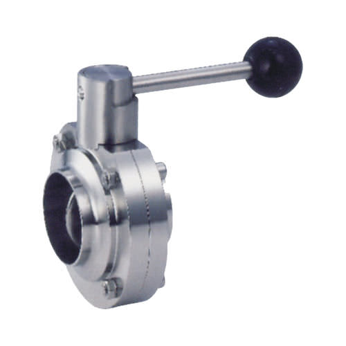 Absperrklappe - D61X-10P/R - Zhejiang Kangsaite Valve Co., Ltd. - Hebel / für flüssige Lebensmittel und Getränke / geschweißt