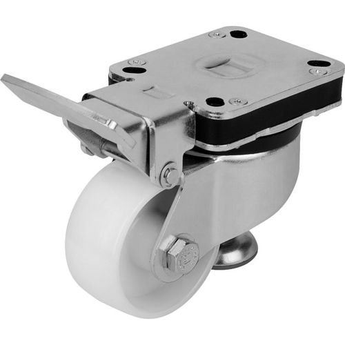 Lenkrolle - 95092 - norelem - Éléments standard mécaniques - mit Grundplatte / mit Kugellager / Hebe
