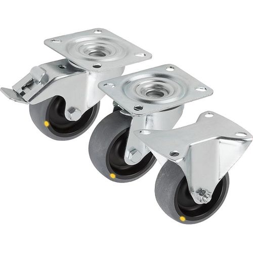 Schwarzgummi-Rad - 95016 - norelem - Éléments standard mécaniques - für Materialumschlag / Vollmaterial / antistatisch