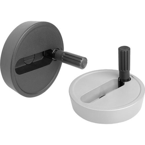 Massiv-Handrad - 06278-02 series - norelem - Éléments standard mécaniques - mit versenkbarem Griff / Aluminium / Thermoplast