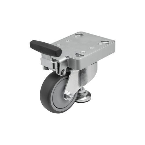 Lenkrolle - 95092-01 - norelem - Éléments standard mécaniques - mit Grundplatte / für Aluminiumprofile / Stahl
