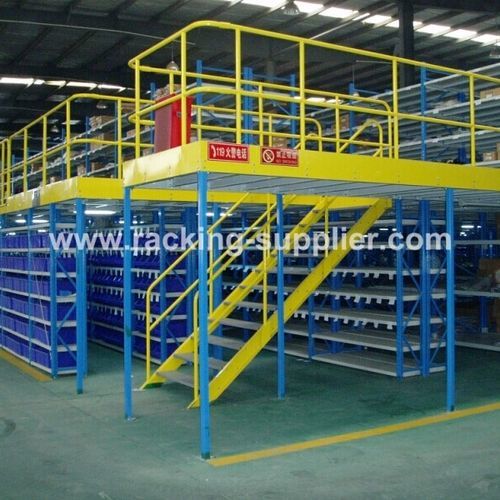 Stahlbaubühne mit Aufbewahrungssystem - ISO9001,ISO14001,CE - Nanjing fuyuan technology co.,ltd - Mehretagen / maßgefertigt / mit Geländer