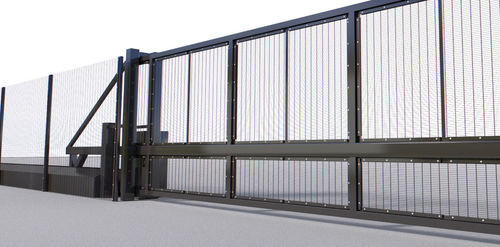 Schiebetor - TERRA G8 - FRONTIER PITTS FRANCE - motorisiert / hochresistenter Stahl / selbsttragend