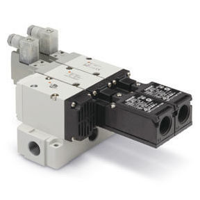 Pneumatik-Wegeventil / Schieber - VP54 series - SMC  - magnetbetrieben / 3-Wege / mit Federrückstellung