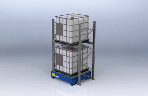 Warenlager-Regal - 1 000 l | SCxCZ00 series - Morandin Contenitori Industriali - modular / für Cubitainer / Stahl