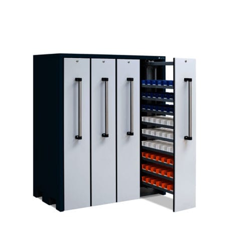Sichtlagerkästen-Schrank - 3462 Set KEK series - Apfel Metallverarbeitung GmbH - Lager / bodenstehend / mit Schublade