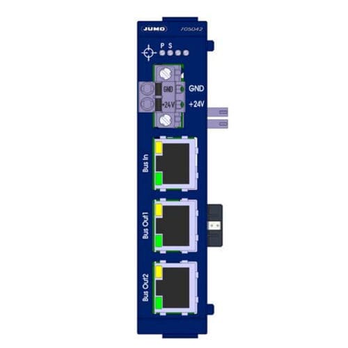 Zentralrouter - 705042 - JUMO GmbH & Co. KG - RJ45 / für DIN-Schiene / 3 Ports