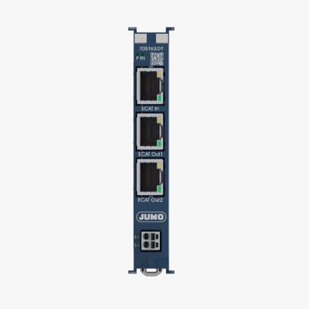 EtherCAT-Kommunikationsmodul - 705163 - JUMO GmbH & Co. KG - RJ45 / 3 Ports / für DIN-Schiene