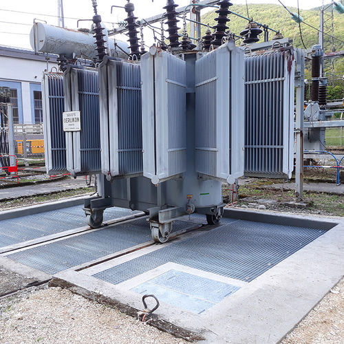 Feuerschutzdecke für Graben unterhalb des elektrischen Transformators / mit Ableitblechen - MX - GMT - mit natürlicher Flammenlöschung