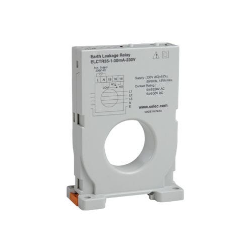 Fehlerstromschutzrelais - ELCTR35-1-30mA series - SELEC Controls Pvt. Ltd. - Strom / 1NO/NF / dreiphasig