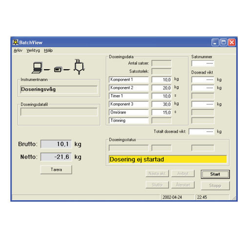 Überwachungssoftware - BatchView - Nobel Weighing Systems - Visualisierung / Steuerung / Datenbank