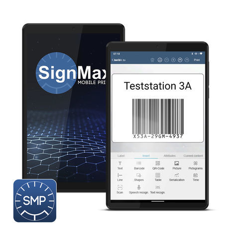Software zum Erstellen von Strichcode-Etiketten - SignMax MP - Max Systems GmbH - für Etikettendruck / Android
