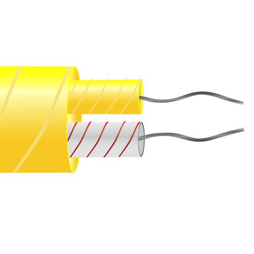 Isoliertes Glasfaserkabel - Labfacility Limited - flach / mit Glasgeflechtschlauch / für Thermoelement