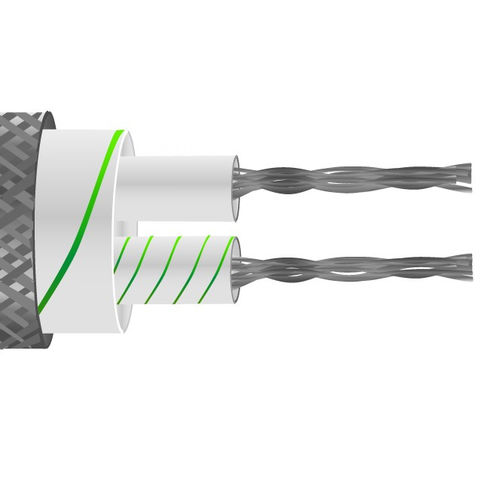 Isoliertes Glasfaserkabel - Labfacility Limited - Multifaser / mit Glasgeflechtschlauch / IEC