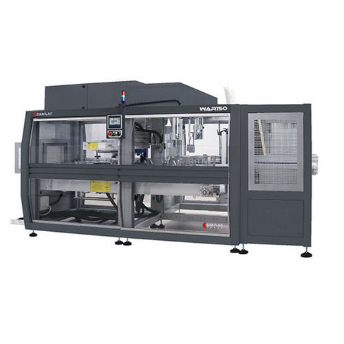 Kartonpacker zur Rundumetikettierung - WAR150 - EAR FLAP® - automatisch / für Karton / modular