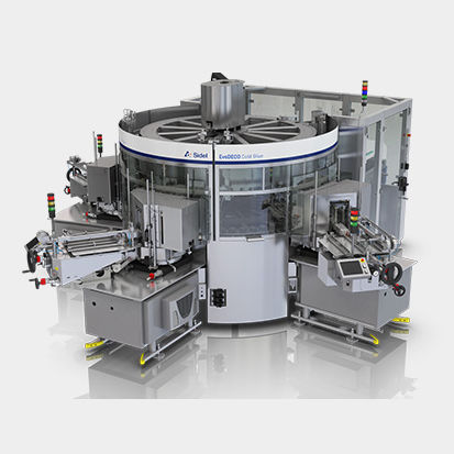 Automatische Etikettiermaschine - EvoDECO Cold Glue - SIDEL - für Flaschen / zur Seitenetikettierung / für die Lebensmittel- und Getränkeindustrie