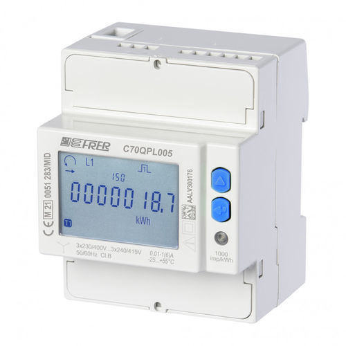 Drehstromzähler - C70QPL00504CAD - FRER - für DIN-Schiene / Impulsausgang / Mehrfachtarif