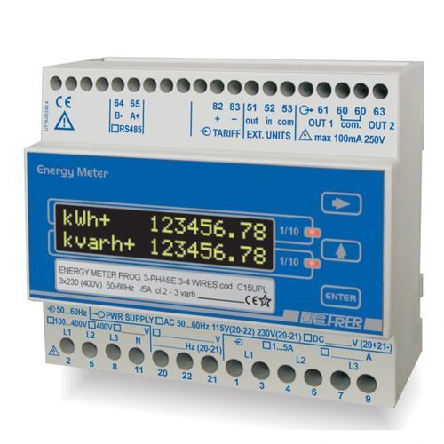 Einphasiger elektrischer Energiezähler - C15USL - FRER - für DIN-Schiene / mit LCD-Display / digital