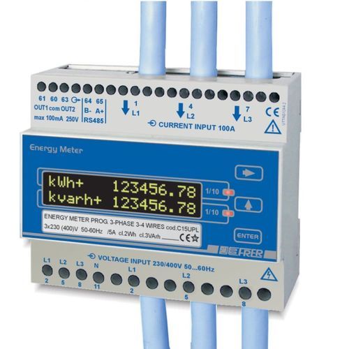 Drehstromzähler - C15UPL100 - FRER - für DIN-Schiene / Modbus RTU / mit LCD-Display