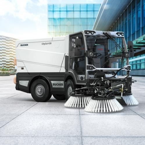 Kompakte Kehrmaschine - CityCat V20 - Bucher Municipal AG - für Anbau / elektrisch / Straßen