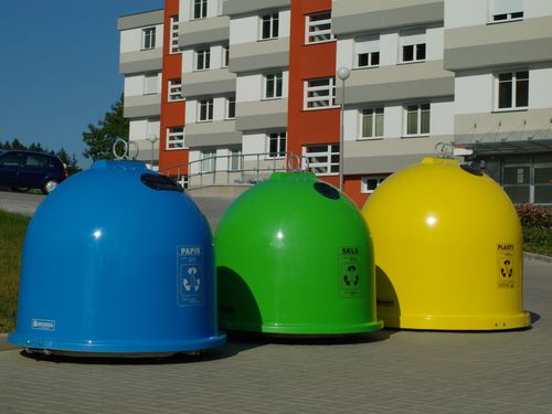 Müllbehälter / galvanisiertem Stahl - GFA Series - ELKOPLAST CZ - für Recyclingprodukte / System