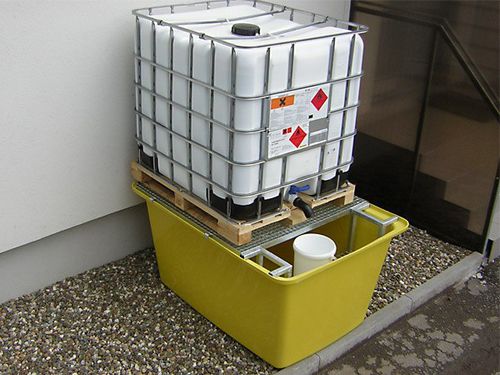 Auffangpalette für IBC-Container - WFD 11001 - ELKOPLAST CZ - mit verzinktem Gitterrost