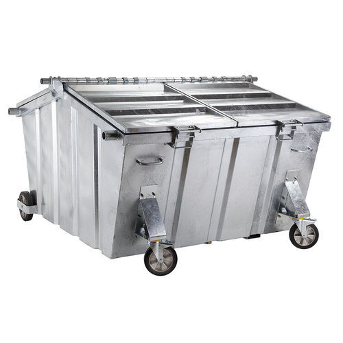 Müllbehälter / galvanisiertem Stahl - EUR 5.0 - ELKOPLAST CZ - für städtische Produkte / für Industrieprodukte / mit Deckel