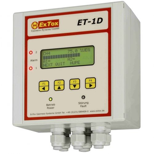 Gaswarnzentrale mit LCD-Anzeige - ET-1D/A - ExTox Gasmess-Systeme - wandmontiert / zur Hutschienenmontage / Giftgas