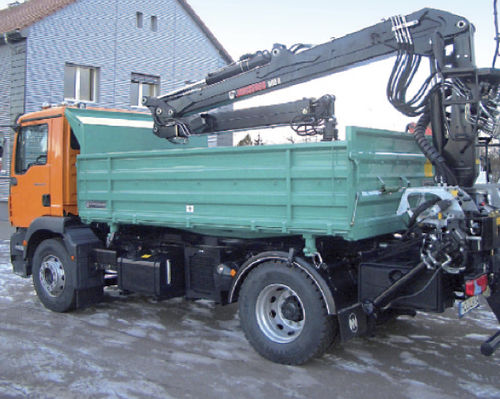 LKW-montierter Kran - Hüffermann Transportsysteme GmbH  - Ausleger / für Baustelle