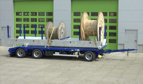 Plattformanhänger - Multi-Carrier Type 2472 - Hüffermann Transportsysteme GmbH  - für Kabeltransport und -verlegung / 3-Achsen / angehängt