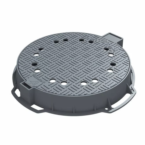 Gusseisen-Fahrbahndeckel - EURO 600 D400 - HYDROTEC Technologies AG  - rund