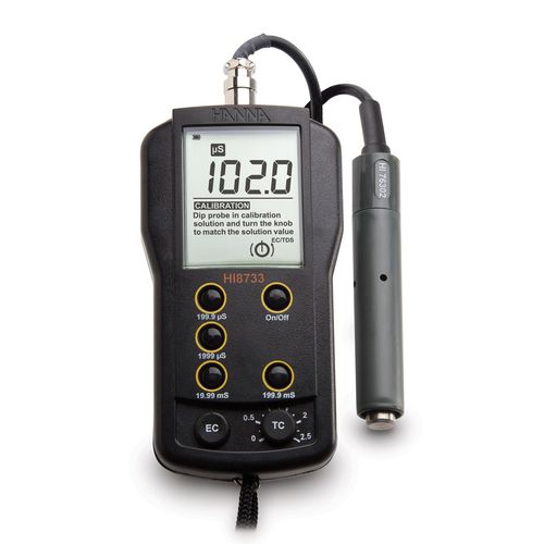 Tragbares Leitfähigkeitsmessgerät - HI8733 - Hanna Instruments - mit automatischem Temperaturausgleich / digital