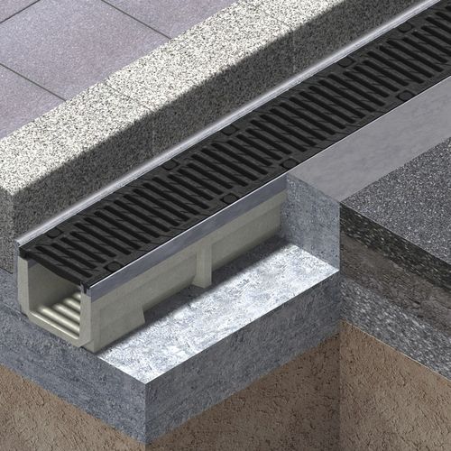 Edelstahl-Abflussrinne - CIVIL - S series - ULMA Architectural Solutions  - Schlitz / Gitter / bodenstehend