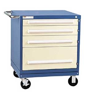 Lagerschrank - Stanley Vidmar - auf Rollen / mit Schublade / Metall