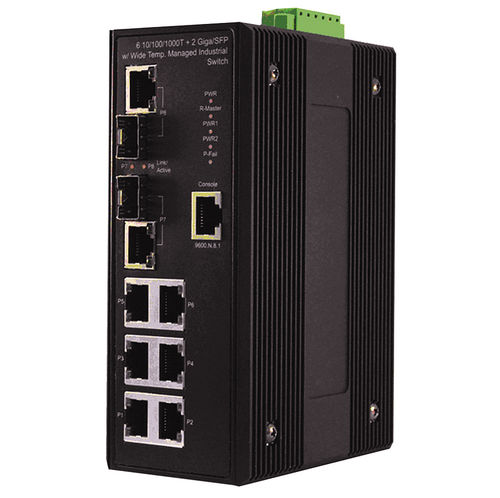 Ethernet-Switch / managed - SISGM1040-262E-LRT - Nom du compte Lantronix - 8 Ports / Gigabit-Ethernet / Hutschienen