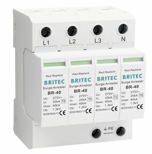 Überspannungsableiter Typ 2 - BR-40 4P series - Britec Electric Co., Ltd - Klasse IEC 2 / für Elektroinstallation / zur Fernanzeige