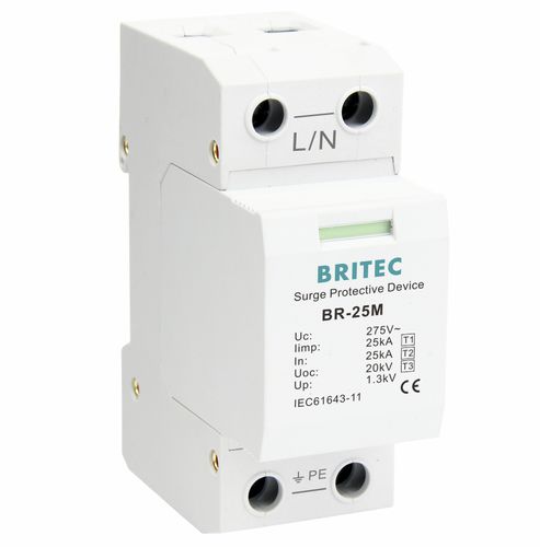 Einpoliger Überspannungsableiter - BR-25M 1P series - Britec Electric Co., Ltd - Typ 1 / Typ 2 / Typ 3