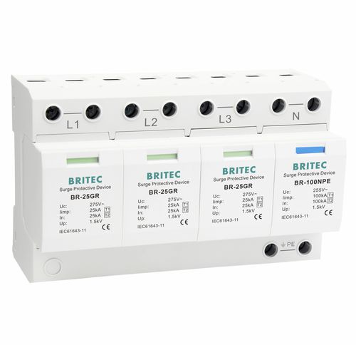 Überspannungsableiter Typ 1 - BR-25GR 3+1 series - Britec Electric Co., Ltd - Klasse I / für Elektroinstallation / für elektrische Leitung