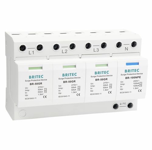 Überspannungsableiter Typ 1 - BR-50GR 3+1 series - Britec Electric Co., Ltd - Typ 2 / Klasse I / Klasse II