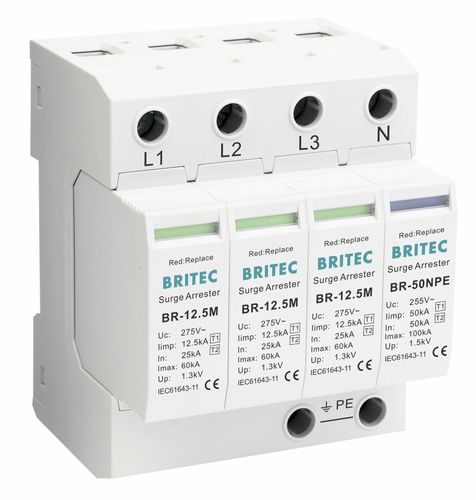 Überspannungsableiter Typ 1 - BR-12.5M 3+1 series - Britec Electric Co., Ltd - Typ 2 / Klasse I / Klasse II