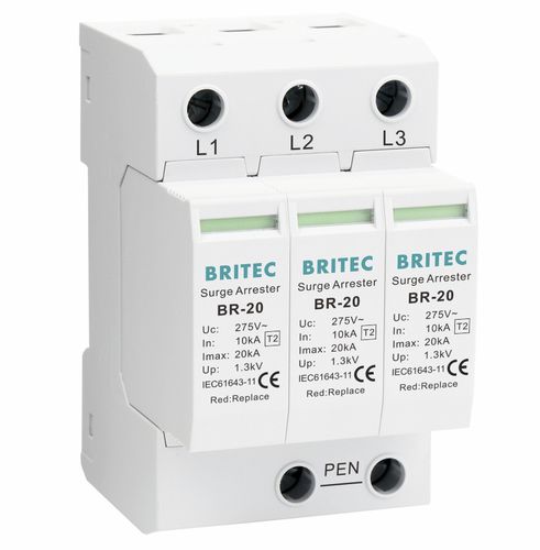 3-poliger Überspannungsableiter - BR-20 3P series - Britec Electric Co., Ltd - Typ 2 / Klasse II / für Elektroinstallation
