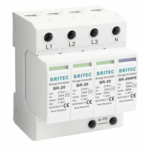 Überspannungsableiter Typ 2 - BR-20 3+1 series - Britec Electric Co., Ltd - Klasse II / für Elektroinstallation / zur Fernanzeige