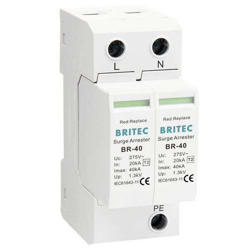 Überspannungsableiter Typ 2 - BR-40 2P series - Britec Electric Co., Ltd - Klasse II / für Elektroinstallation / zur Fernanzeige