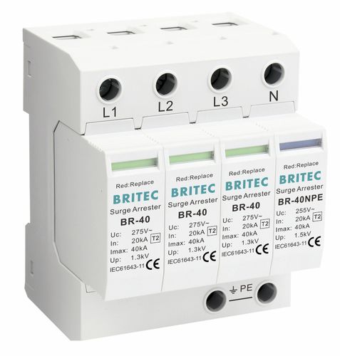 Überspannungsableiter Typ 2 - BR-40 3+1 series - Britec Electric Co., Ltd - Klasse II / für Elektroinstallation / zur Fernanzeige